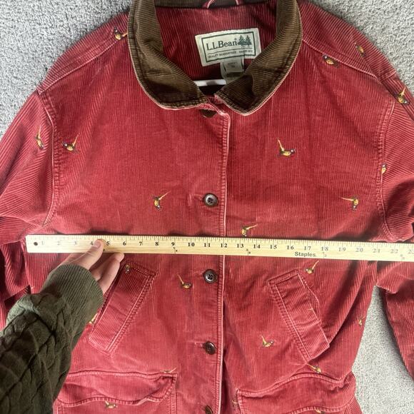 Vintage LL Bean Jacket Womens 2XL Red Corduroy Hunting Field Barn Chore Coat - Picture 11 of 12